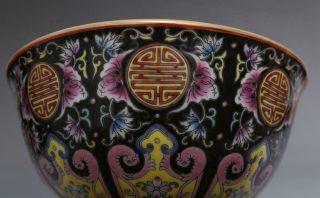 OLD FINE CHINESE FAMILLE ROSE PORCELAIN BOWL YONGZHENG MARKED (E185) 8