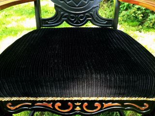1920 ' s Antique Chair Throne Gothic Arm Vintage Chair Custom Black Retro Chic 10