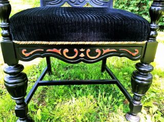 1920 ' s Antique Chair Throne Gothic Arm Vintage Chair Custom Black Retro Chic 5