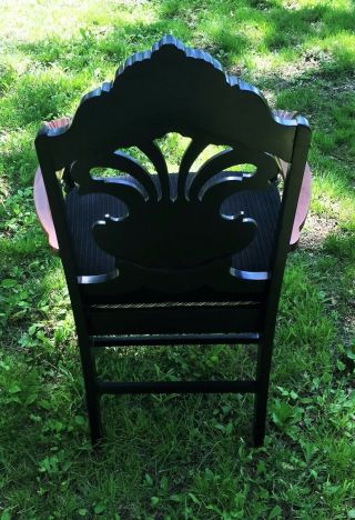 1920 ' s Antique Chair Throne Gothic Arm Vintage Chair Custom Black Retro Chic 8