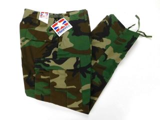 Propper Us Military Woodland Camo Bdu Combat Trousers Pants M Medium Regular Nwt