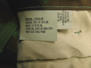 Propper US Military Woodland Camo BDU Combat Trousers Pants M Medium Regular NWT 7