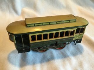 Antique Bing Tin Litho Wind Up Trolley Toy Train Car 10