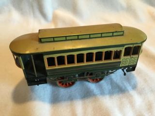 Antique Bing Tin Litho Wind Up Trolley Toy Train Car 2