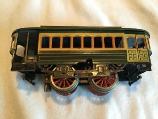 Antique Bing Tin Litho Wind Up Trolley Toy Train Car 4