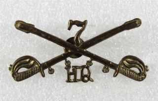 Army Pile Cap Badge,  Hq,  7th Cavalry Regiment - 1950 