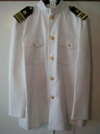 Us Navy - Service Dress White Uniform - 48l Tunic/ 42l Trousers