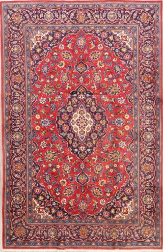 One - Of - A - Kind Persian Traditional Floral Wool Kashon Oriental Area Rug Red 4 X 7