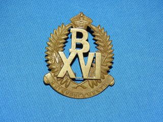 Wwi - Wwii Zealand Cap Hat Badge,  B Xvi Reinforcements Nz (210)