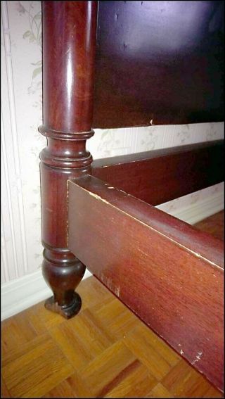 Antique FOUR POST BED Flame Mahogany or Walnut AMERICAN 3