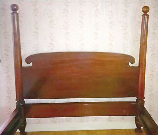 Antique FOUR POST BED Flame Mahogany or Walnut AMERICAN 4