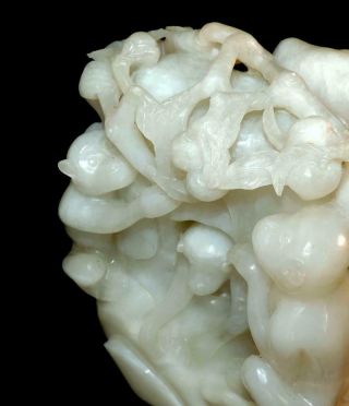 GIA CERTIFIED CHINESE ANTIQUE WHITE HETIAN MUTTON FAT NEPHRITE JADE CARVING 10