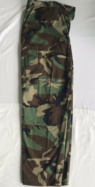 VINTAGE COMBAT WOODLAND CAMOUFLAGE TROUSERS MILITARY CARGO PANTS - 36”Waist X32” L 3