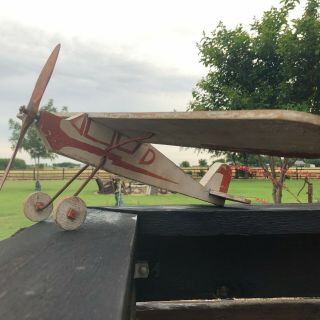 Antique Wood AIRPLANE Weather Vane Vintage Primitive Folk Art Whirligig Plane 4