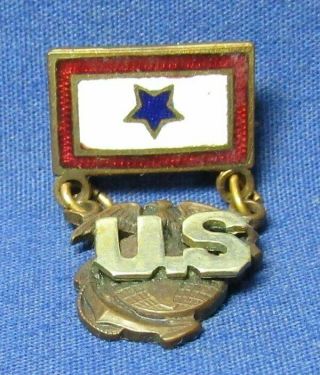 Wwi Son In Usmc Ega U.  S.  Blue Star Home Front Pin Patent Pending Mark