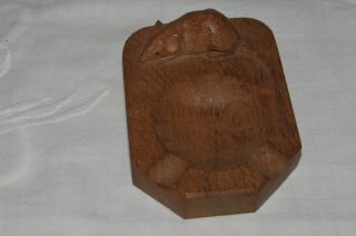 Robert Mouseman Thompson solid oak ashtray long tail mouse 2