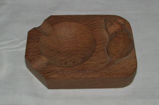 Robert Mouseman Thompson solid oak ashtray long tail mouse 3