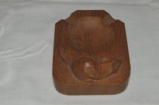 Robert Mouseman Thompson solid oak ashtray long tail mouse 4