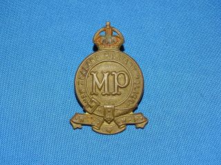 Wwi - Wwii Zealand Cap Hat Badge,  Nzmp Military Police (200)