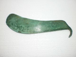 Ancient Rare Bronze Age Sickle Decorated With Incisions Ca 1300 - 1100 Bc