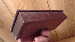 antique hanging balance trade scale in wooden box with weights 4