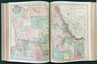 1900 NATIONAL STANDARD FAMILY & BUSINESS ATLAS OF THE WORLD; MAPS,  1890 Census 11