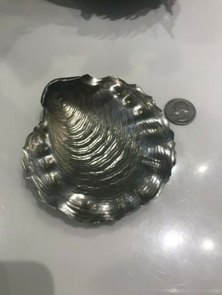 Rare Art Nouveau Gorham Sterling Silver Ribbed Sea Shell Footed Dish 2