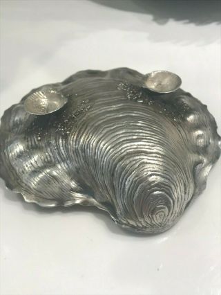 Rare Art Nouveau Gorham Sterling Silver Ribbed Sea Shell Footed Dish 6