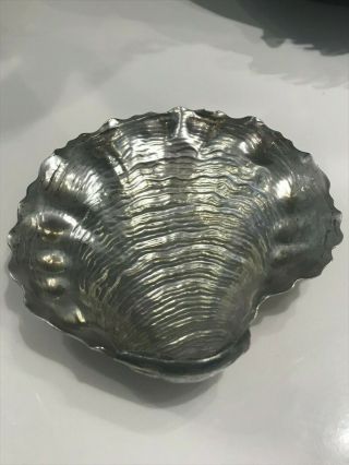 Rare Art Nouveau Gorham Sterling Silver Ribbed Sea Shell Footed Dish 7