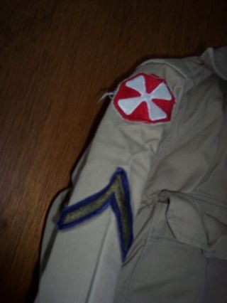 Korean War Kaki US Army Shirt with patches 3