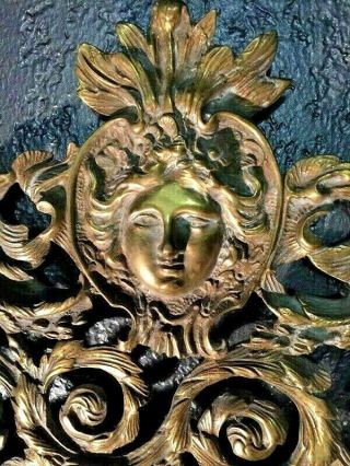 Antique Lion Mirror Ornate Bronze Wall Mirror - Diana the Huntress and Lion Head 2