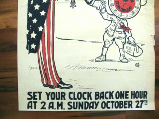WWI War Poster,  Saving Daylight,  October 27,  1918,  Uncle Sam,  United Cigar 3