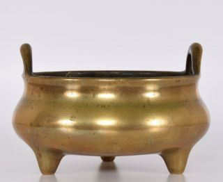 Late Ming Or Early Qing Chinese Bronze Tripod Censer Incense Burner Xuande Mark
