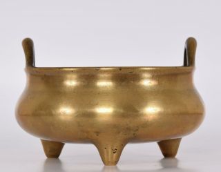Late Ming or Early Qing Chinese Bronze Tripod Censer Incense Burner Xuande Mark 4