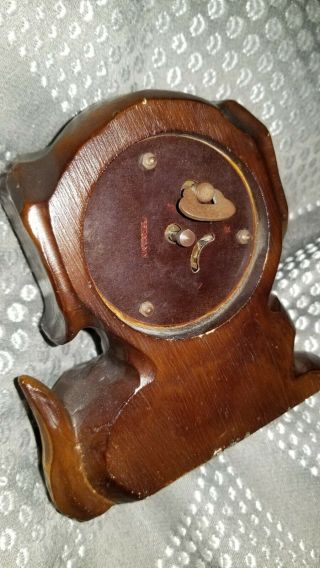 ANTIQUE ART DECO J.  OSWALD WOODEN GERMAN ROLLING EYE DOG CLOCK - DACHSHUND 4