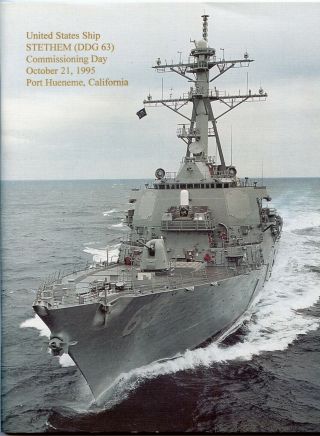 Uss Stethem Ddg 63 Commissioning Navy Ceremony Program