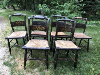 Hitchcock 8 Chairs Antique 2