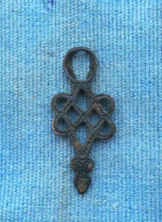 Ancient Viking Bronze Pendant Amulet Great Save