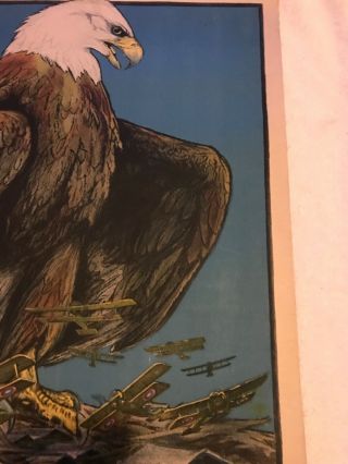 WWI Poster Keep Him Charles Livingston Bull 1917 Biplanes 8