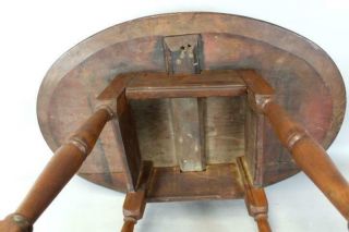 GREAT EARLY 18TH C WILLIAM AND MARY OVAL TOP STRETCHER BASE TAVERN TABLE 5