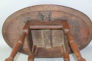 GREAT EARLY 18TH C WILLIAM AND MARY OVAL TOP STRETCHER BASE TAVERN TABLE 6