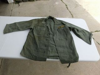 Vtg Us Army Utility Od Green Sateen Shirt Og 107 Early 1st Pattern 47 2