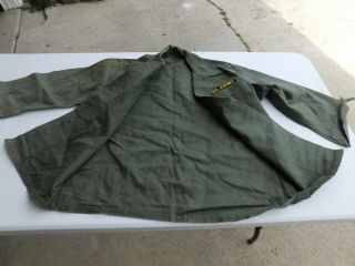 Vtg US Army Utility OD Green Sateen Shirt OG 107 Early 1st Pattern 47 2 3