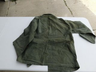 Vtg US Army Utility OD Green Sateen Shirt OG 107 Early 1st Pattern 47 2 4