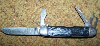 WW2 4 - BLADE POCKET KNIFE,  CAMILLUS MADE,  A.  A.  F.  STAMPED,  U.  S.  ISSUE 3