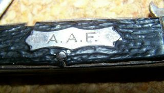 WW2 4 - BLADE POCKET KNIFE,  CAMILLUS MADE,  A.  A.  F.  STAMPED,  U.  S.  ISSUE 4