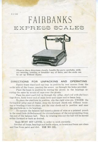 1890s Advertising Flier For The Fairbanks Express Scales