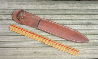 Wwii Vintage Leather Sheath Fighting Trench Knife Dagger United Carr Button Snap