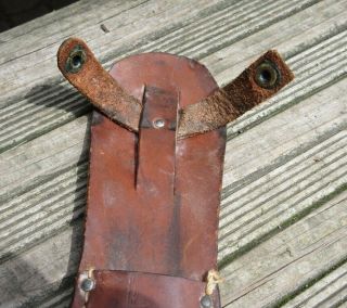 WWII Vintage Leather Sheath Fighting Trench Knife Dagger United Carr Button Snap 2