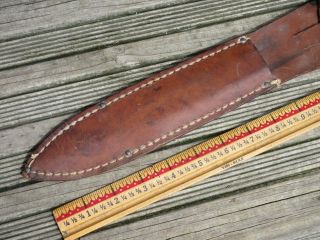 WWII Vintage Leather Sheath Fighting Trench Knife Dagger United Carr Button Snap 4